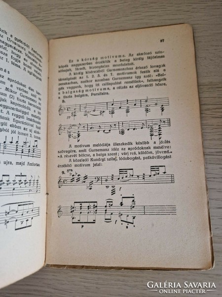 Parsifal (Wagner) opera presentation booklet, Cserna Andor, Athenaeum, approx. 1900-1940., numerous quotations from the score