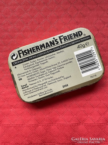 Old fisherman's friend candy tin box