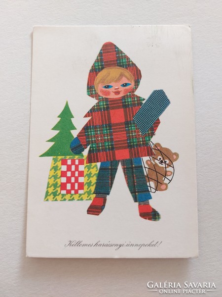 Retro karácsonyi képeslap 1971