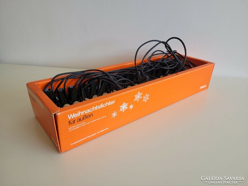 Retro Osram karácsonyi égősor fényfűzér régi karácsonyfa izzósor nagy gyertya alakú égőkkel
