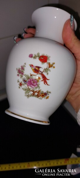 Hollóházi paradicsom madaras  porcelán váza