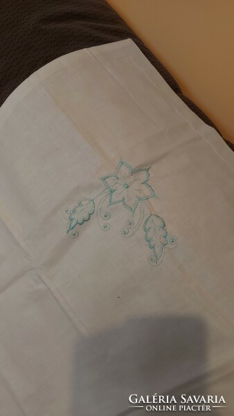 New large pillow cover, 2 giant covers with blue embroidery