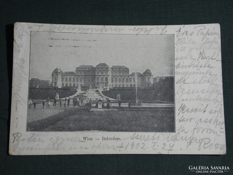 Képeslap, Postcard, Ausztria, Bécs, Wien Belvedere, kastély, palota, múzeum