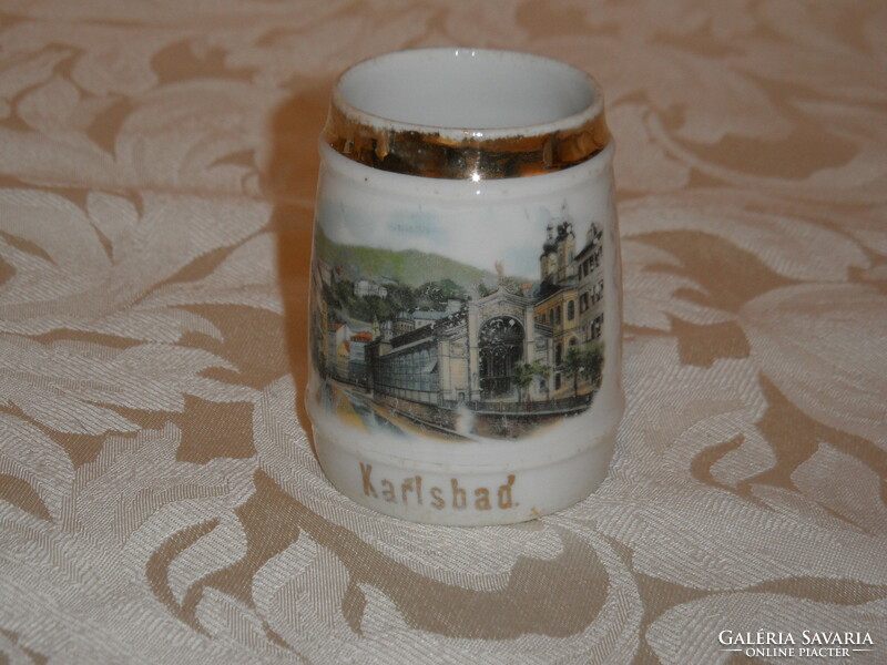 Karlsbad porcelain souvenir cup, mug, pitcher