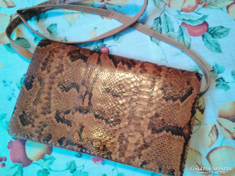 Genuine Egyptian snakeskin shoulder bag