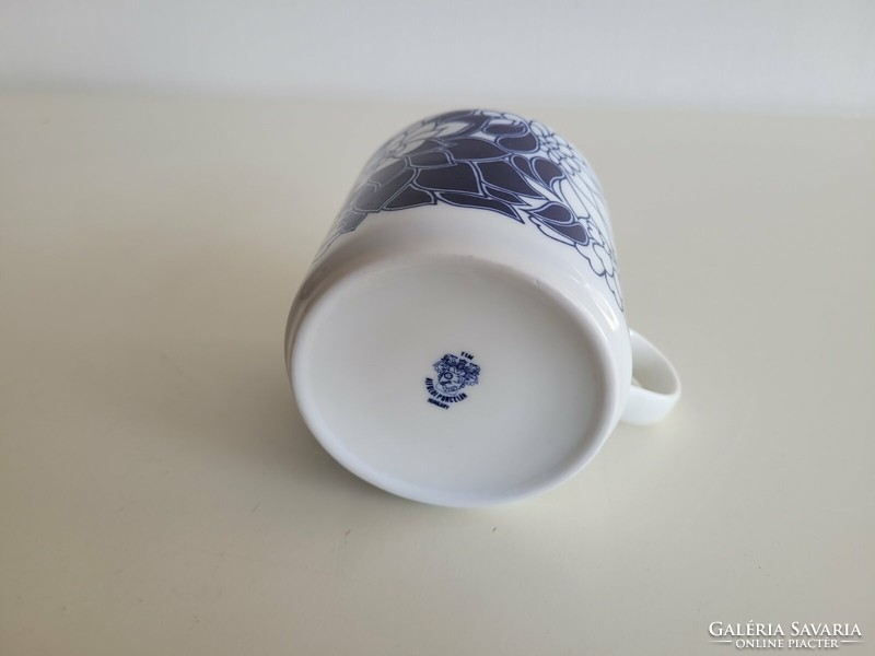Retro Alföldi porcelán bögre kék virágos régi teás csésze