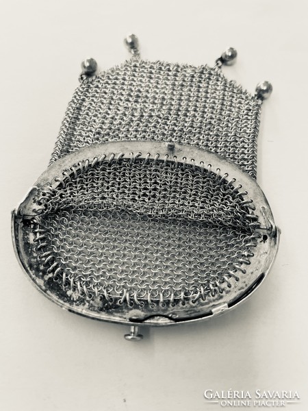 Silver chain link purse