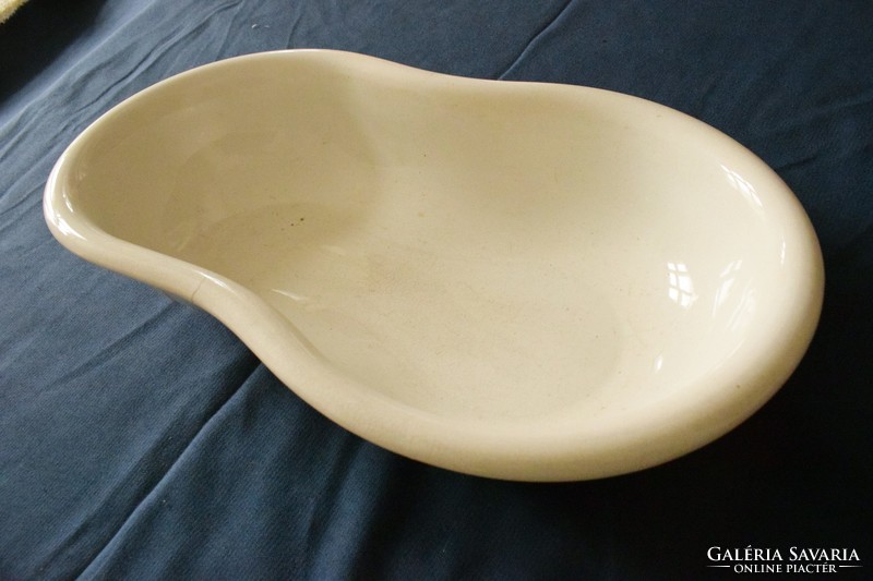 Antique faience villeroy & boch dresden, wash basin or bed bowl, (under flower pot) 45 x 27.5 cm