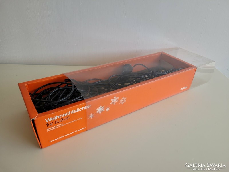 Retro Osram karácsonyi égősor fényfűzér régi karácsonyfa izzósor nagy gyertya alakú égőkkel