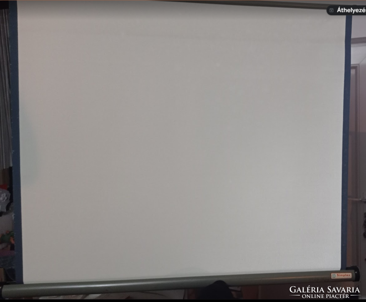 Old rare German simplex projection screen with a coated radiant white, shiny surface
