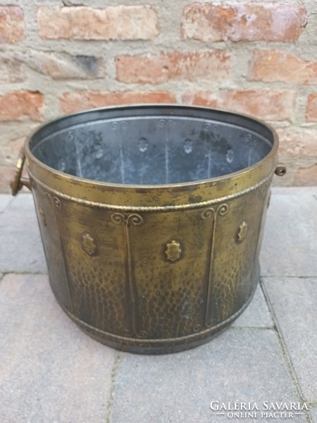 Huge art nouveau copper potted planter. Negotiable.