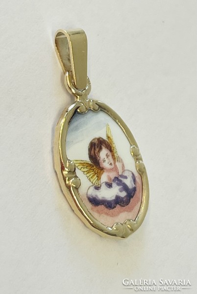 Angel pendant in a gold frame