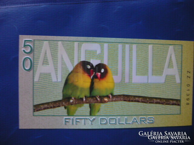 Anguilla island $50 2019 bird! Elizabeth II! Ouch! Rare fantasy paper money!