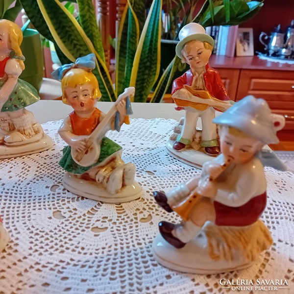 Antique German 5 musical porcelain children. The price applies to all 5 pieces!