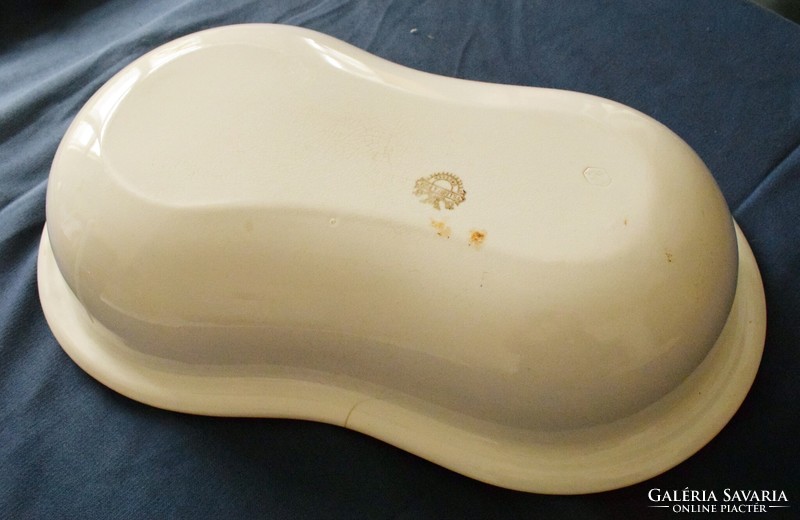 Antique faience villeroy & boch dresden, wash basin or bed bowl, (under flower pot) 45 x 27.5 cm