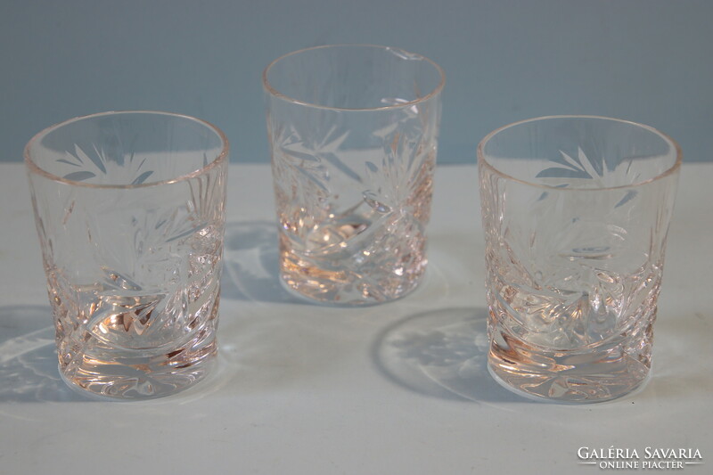 3 Liqueur crystal glasses