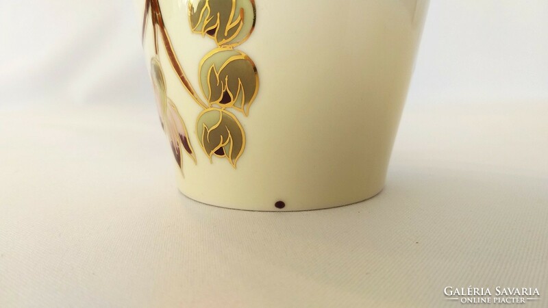 Zsolnay hand-painted premium flower pattern vase 26cm (no.: 24/203.)