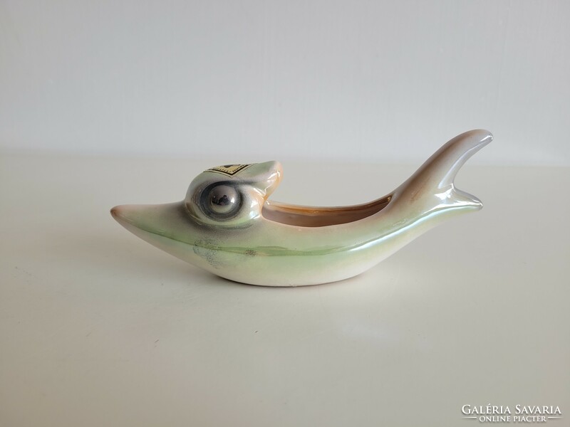 Retro applied art ceramic fish mid century ceramic ornament bowl