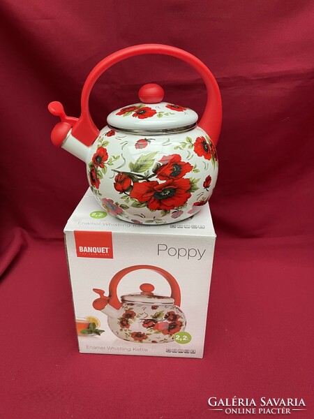 Beautiful 2.2 liter new poppy teapot tea maker village peasant