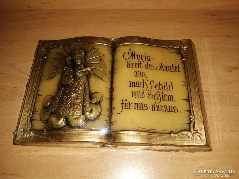 Csodaszép német gótbetűs imakönyv viaszból öntve domborműves imádságos lapokkal (b)
