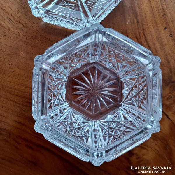Antique lead crystal bonbonier