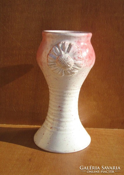 Retro ceramic vase with floral decoration