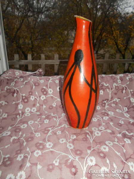 Tófej retro ceramic vase 23.5 cm - stylized dancing figures