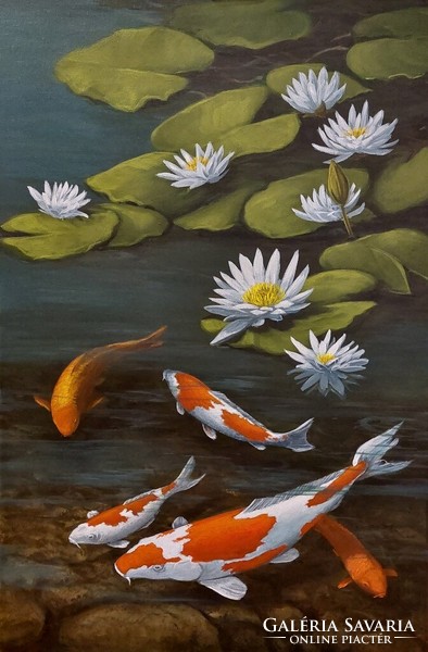 Life in the lake - painting