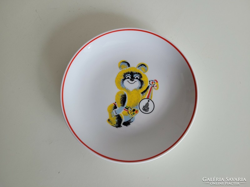 Retro 1980 Moscow Olympics symbol misa teddy bear Raven House porcelain old bowl wall bowl
