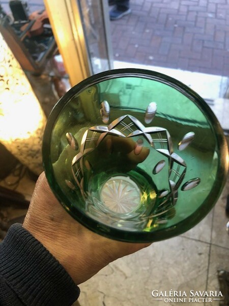 Biedermeier üveg pohar, gyönyörű állapotban, 16 cm-es magasságú