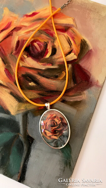 Egy szál rózsa - olajfestmény - 24 x 18 cm
