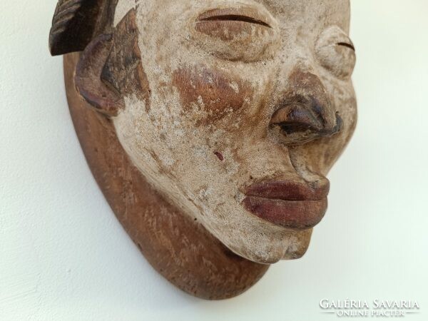 Antik afrikai patinás fa maszk Punu népcsoport Gabon africká maska 984 dob 55 7786
