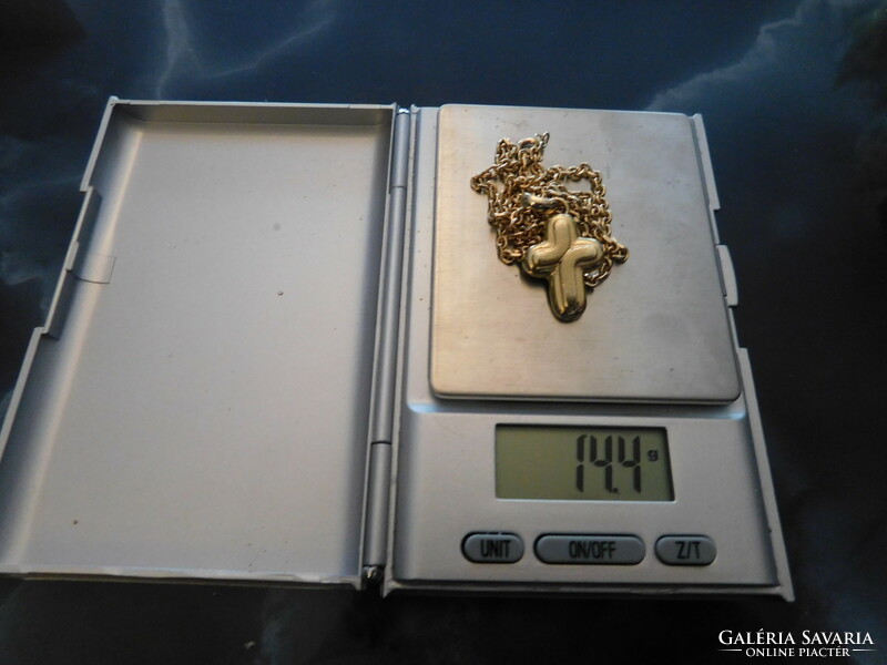 Arany 14k anker nyaklánc + kerszt   14.3 gr