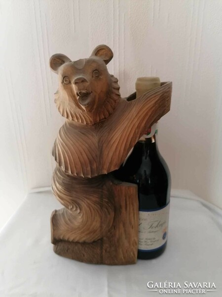 Carved drink holder statue