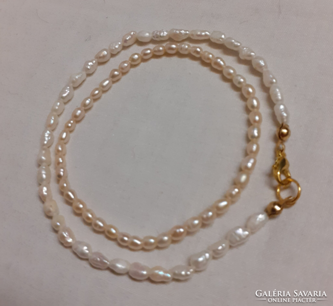 Cultured pearl anklet and rubber bracelet in one