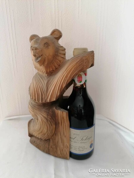 Carved drink holder statue