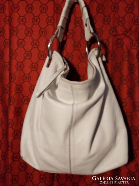 White large leather bag
