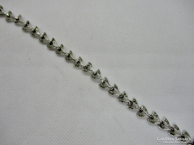 Special antique handcrafted silver bracelet with marcasite