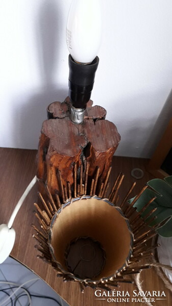 Unique, retro, rustic, wooden bedside lamp mood lamp