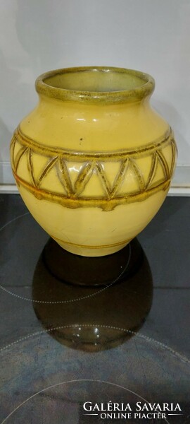 Yellow ceramic vase