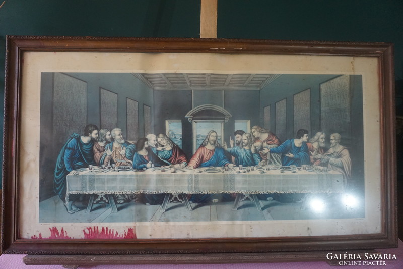 Leonardo da Vinci: Utolsó vacsora szentkép (másolat)