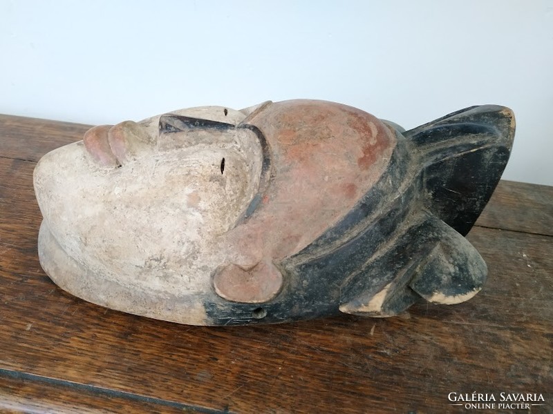 Antik afrikai maszk Vuvi népcsoport Kongó Africká maska dob 14 8233