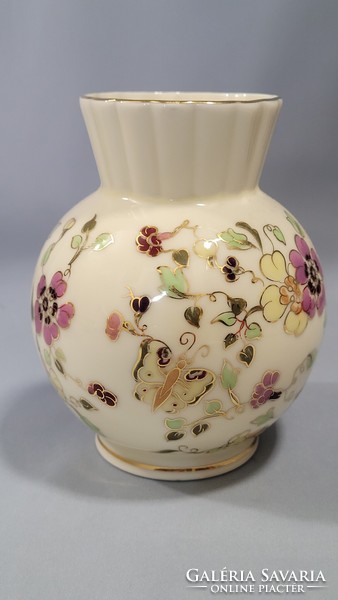 Zsolnay kézzel festett pillangós porcelán váza