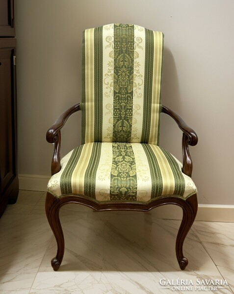 Antique style hardwood frame armchair