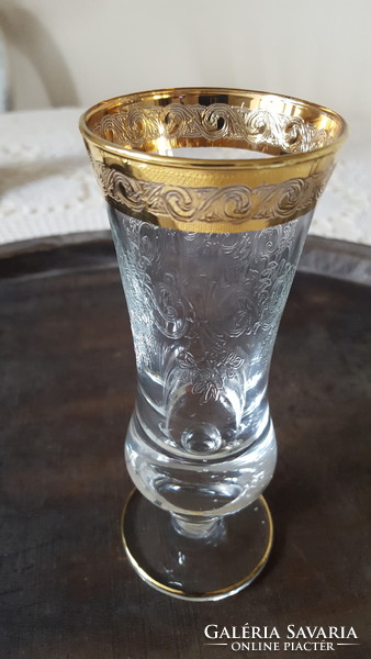 Csodaszép Murano Medici,arany szegélyes pezsgőspohár 4 db.