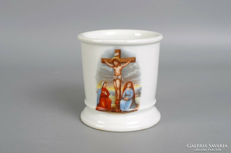 Jesus on the cross old porcelain mug