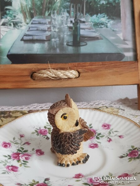 Owl and mini hedgehog figure together