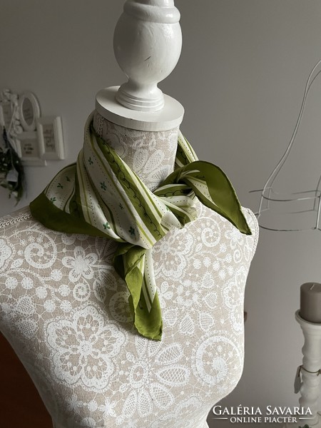 Giada pille light small silk scarf in a delicate green shade 50*50cm, 100% silk