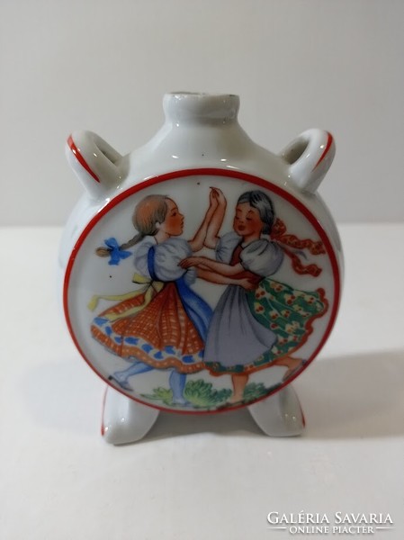 Old drasche folk porcelain water bottle, butella