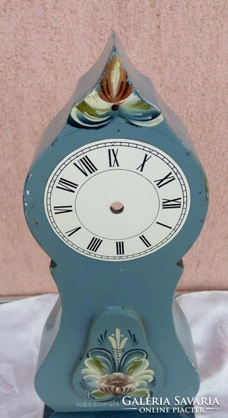 Unique painted floral mantel clock case from 1988. Without structure